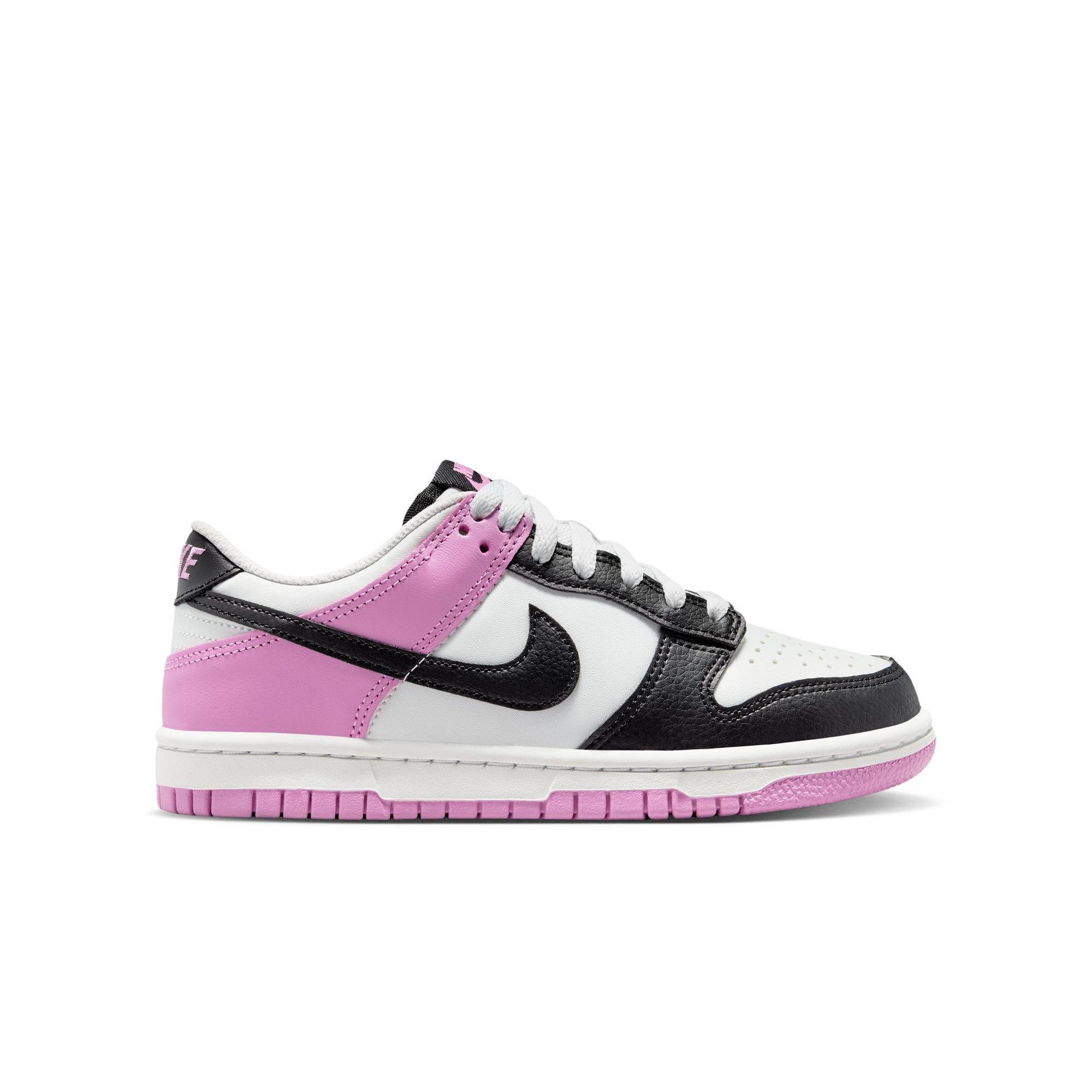 Nike Dunk Low "Off White/Black/Lt Magenta" Grade School Girls' Shoe - PURPLE/BLACK